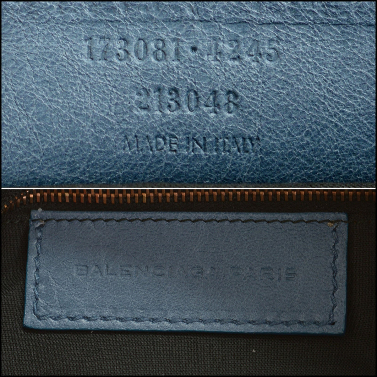 RDC15743 BALENCIAGA '11 Atlantique Blue Lambskin 21mm Rose Gold Giant Hardware Day Bag