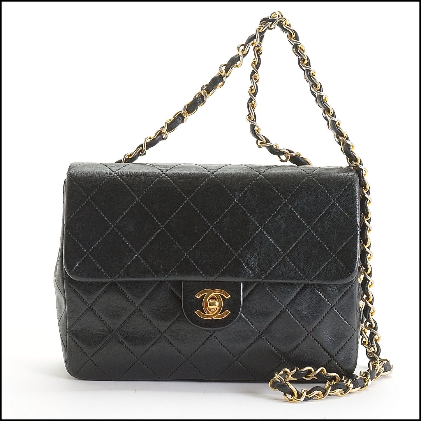 RDC14083 Authentic CHANEL Vintage Square Classic Quilted Lambskin Flap Bag