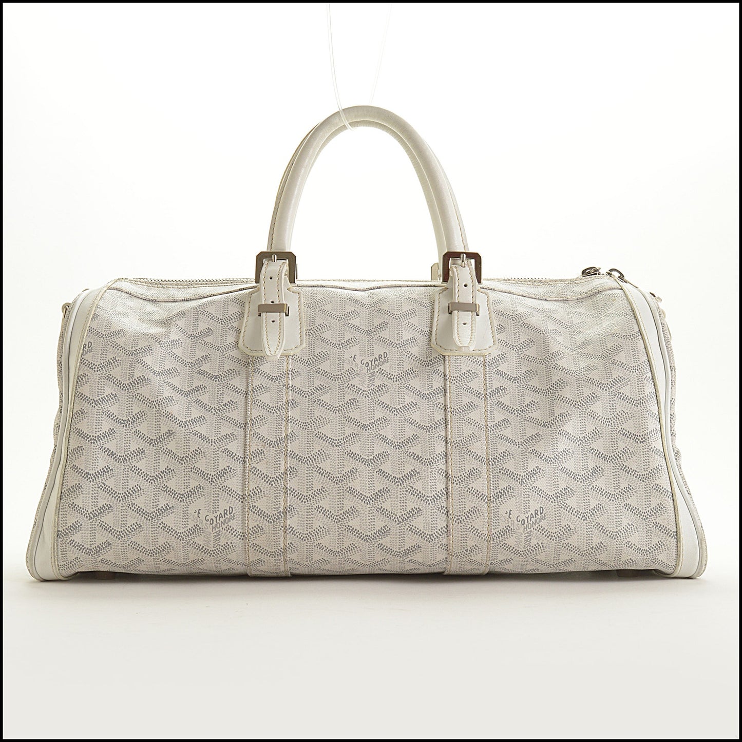RDC15607 GOYARD '05 White Goyardine Croisiere 35 Boston bag