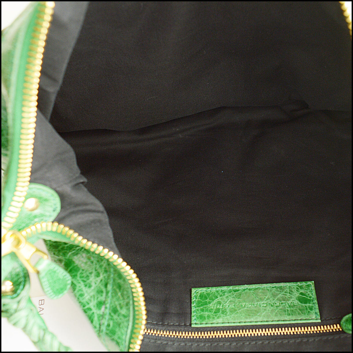 RDC15744 BALENCIAGA '07 Vert Gazon 21mm Gold Giant Hardware Day Bag