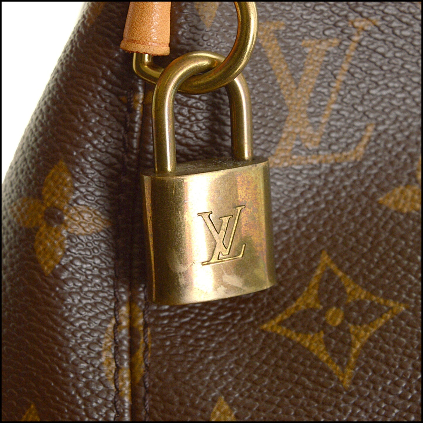 RDC15101 LOUIS VUITTON Brown LV Monogram Vertical Lockit Shoulder Bag