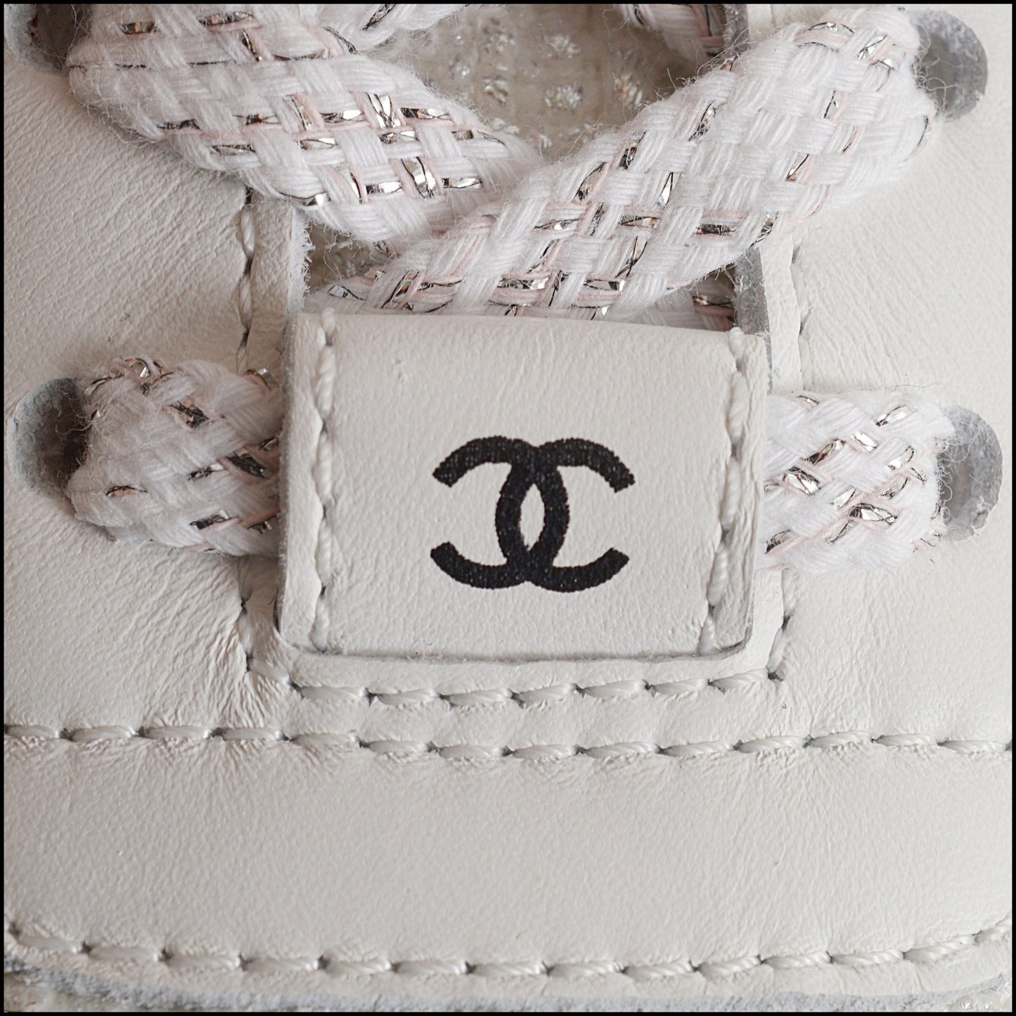 RDC15126 CHANEL '23 White and Silver Tweed Sneaker EU 37.5
