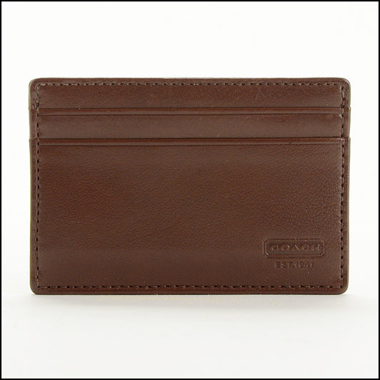 RDC15515 COACH Brown Water Buffalo Leather Slim Card Case