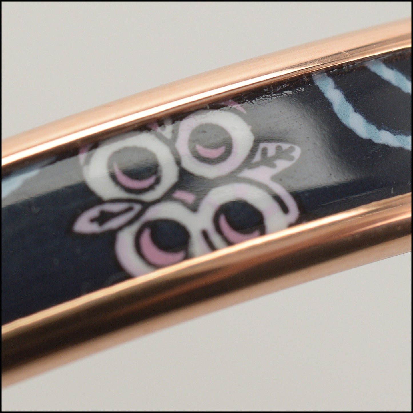 RDC15240 HERMES Black/Rose Gold Galaxie Les Cles Enamel Bangle Size Small/65