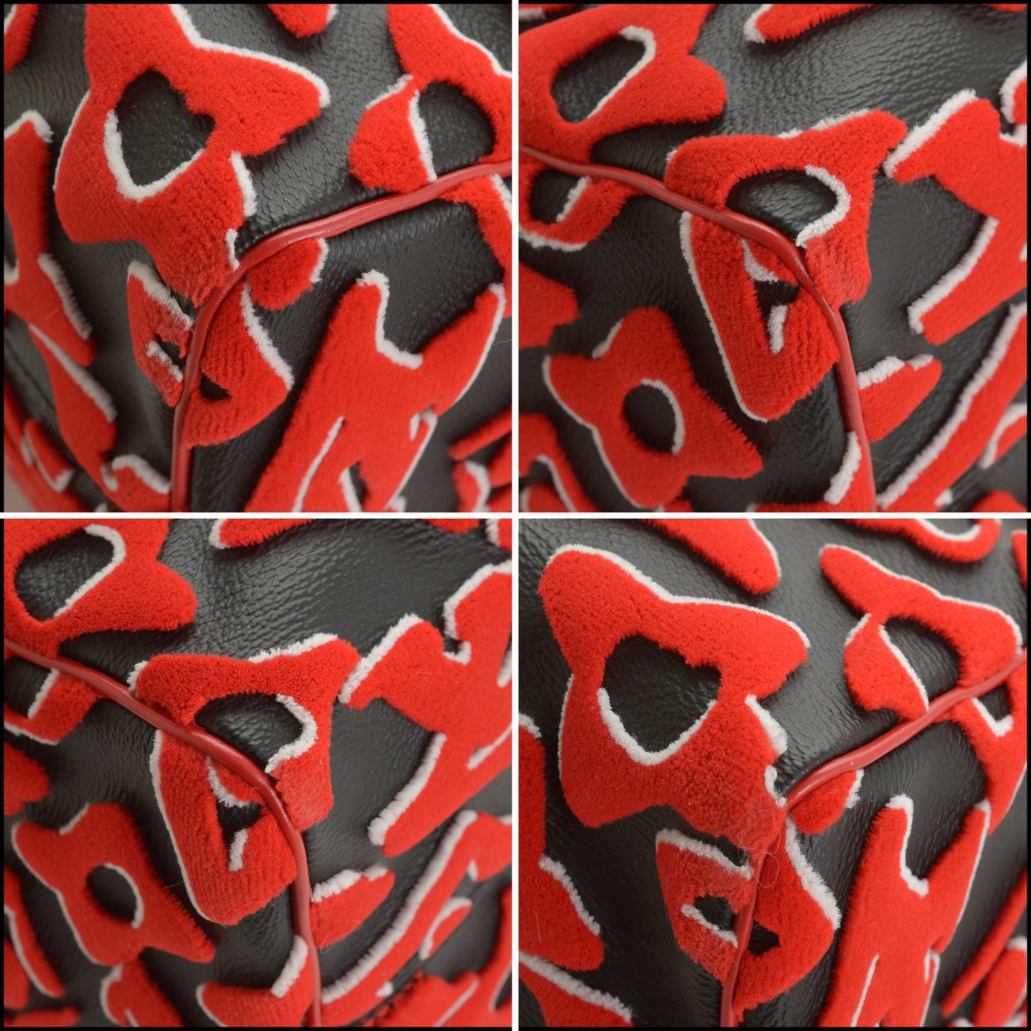 RDC15536 LV x UF Black/Red Tufted Monogram Speedy 25 Bandouliere