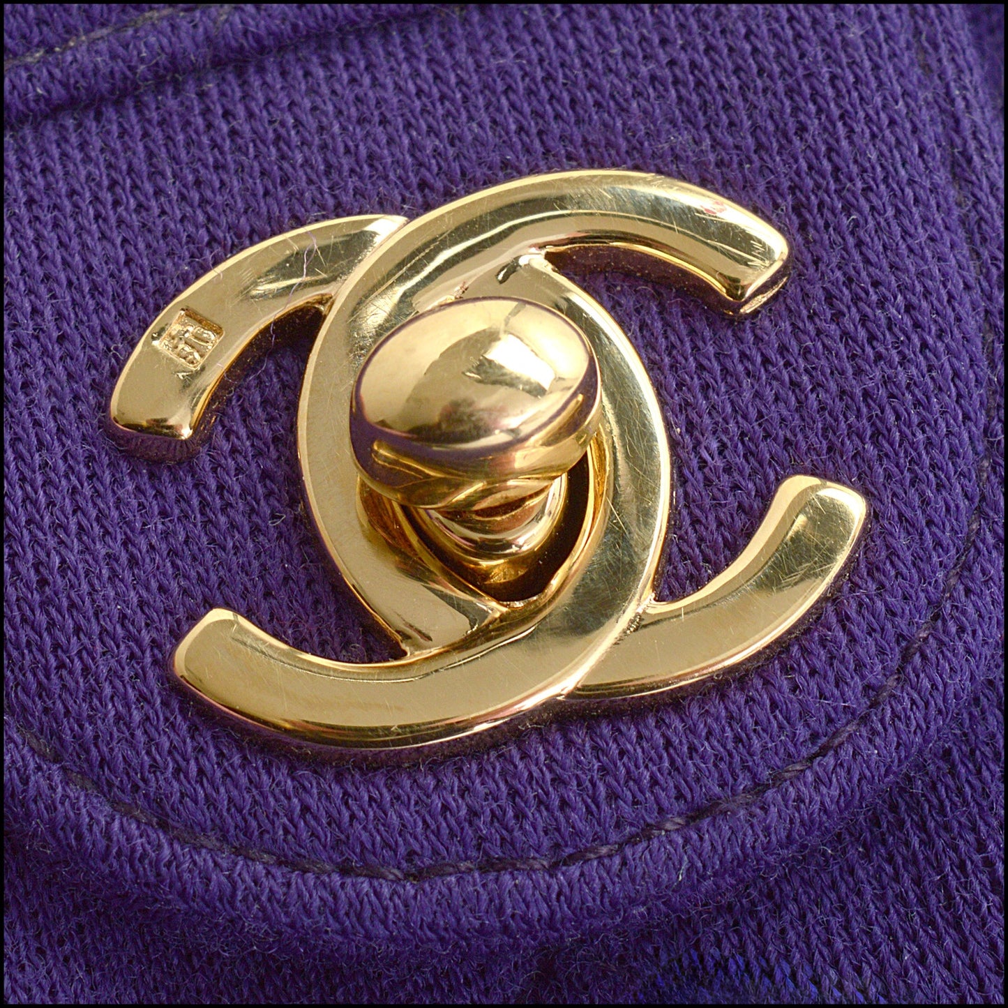 RDC14966 CHANEL '00-02 Purple Jersey Classic Square Mini Flap Bag