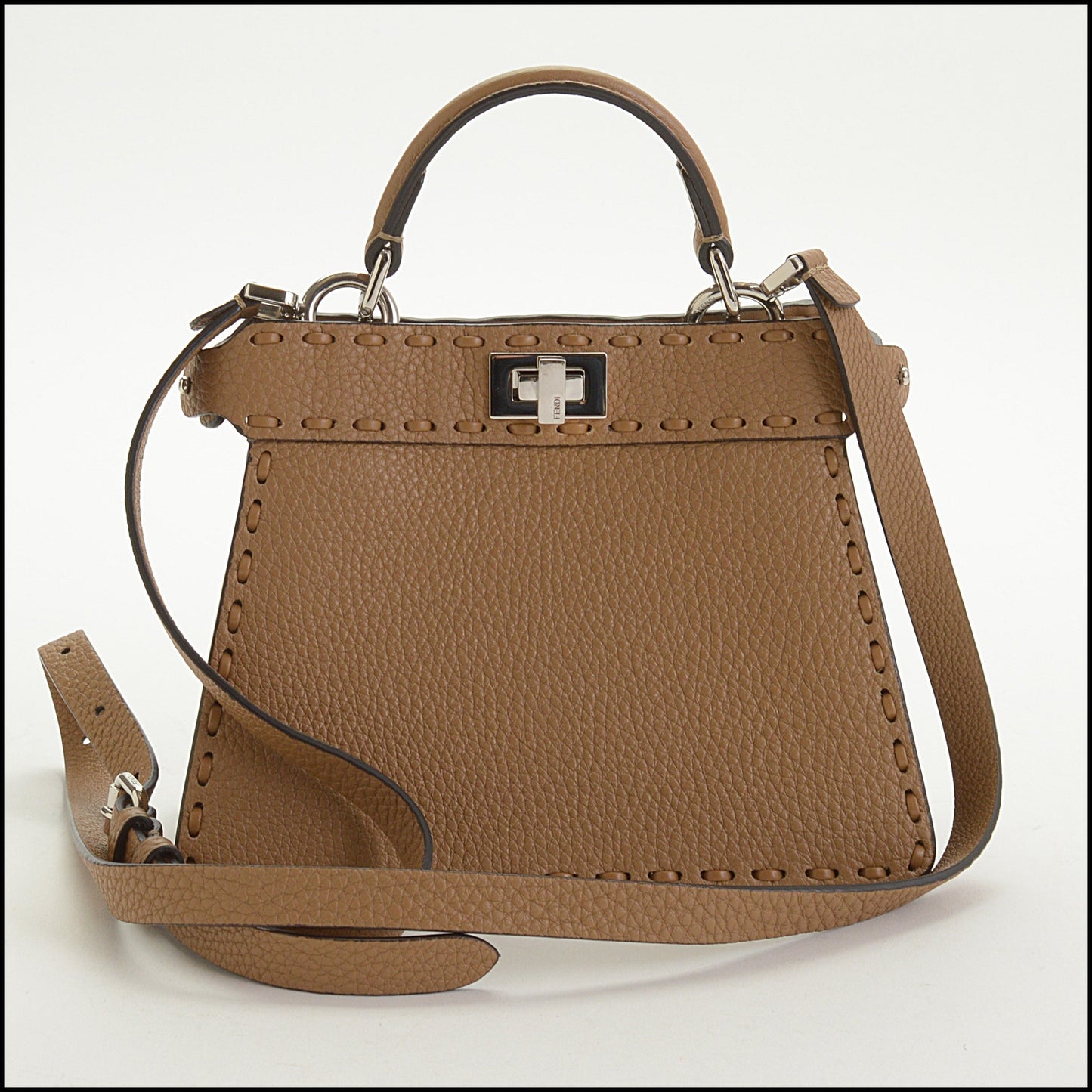 RDC14999 FENDI Selleria '24 Cappucino Calfskin Petite Peekaboo bag