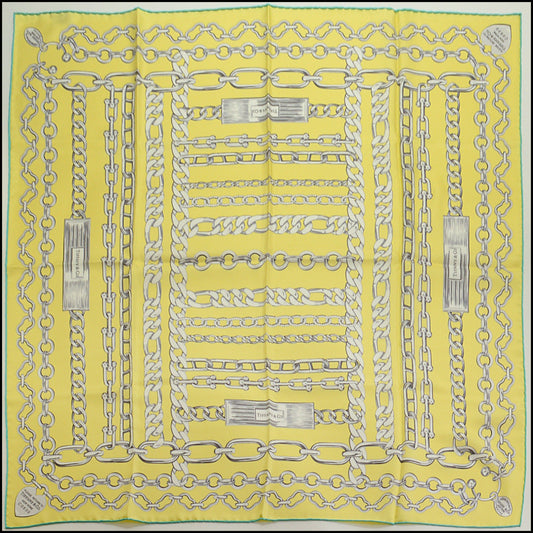 RDC15219 TIFFANY & CO. Yellow Return to Tiffany Silk Scarf 90cm