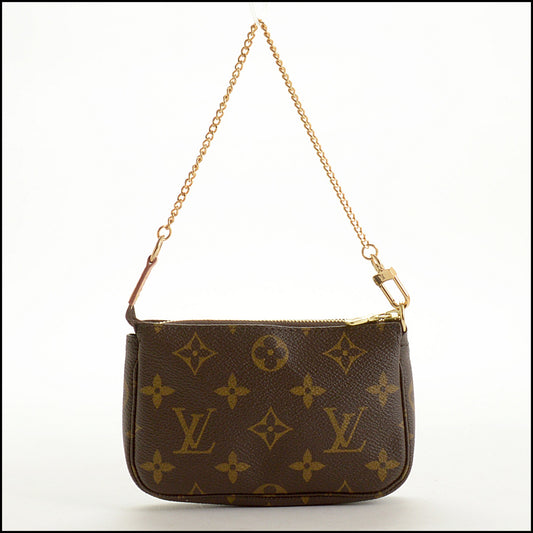 RDC15371 LOUIS VUITTON '07 Brown Monogram Canvas Mini Pochette Accesoires