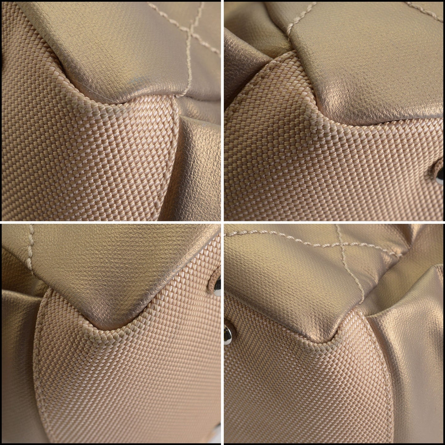 RDC14419 CHANEL Vintage '06-'08 Bronze Nylon Biarritz Tote Bag