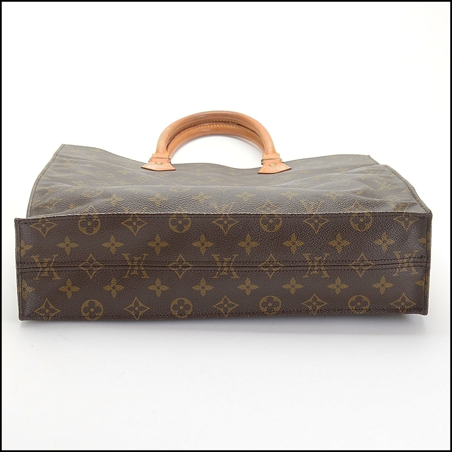 RDC14124 Authentic LOUIS VUITTON Vintage '90 Brown Monogram Sac Plat GM Tote Bag