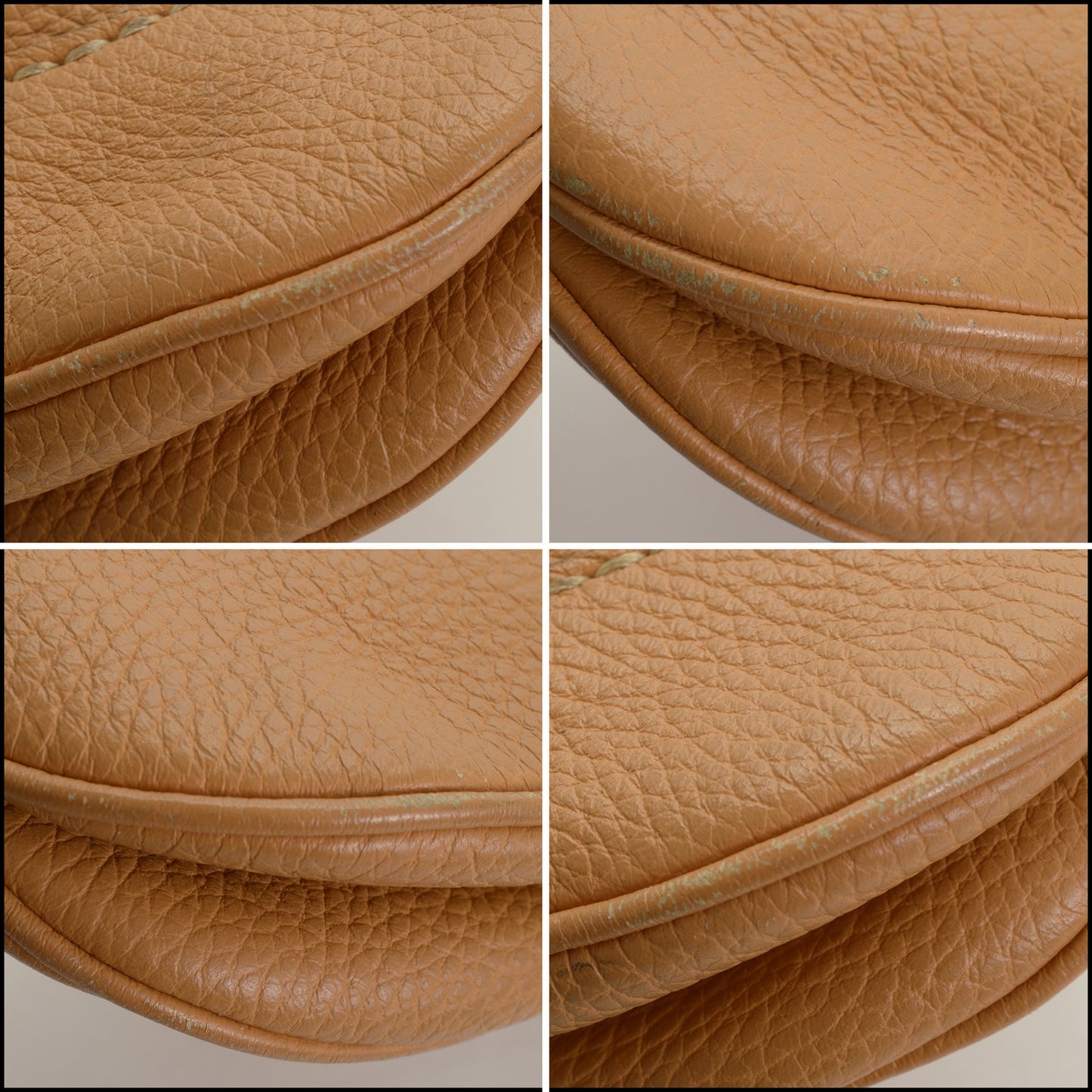 RDC15133 TOD'S Tan Pebbled Leather Wood Clasp Tote