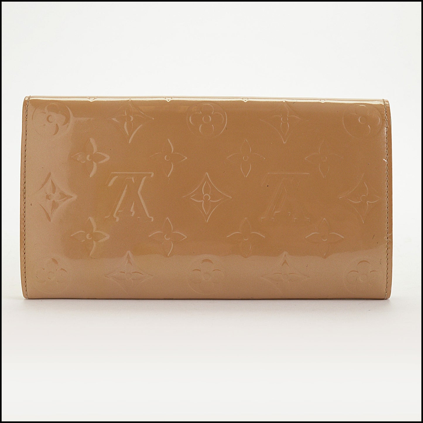 RDC14853 LOUIS VUITTON Beige Vernis Monogram Sarah Wallet