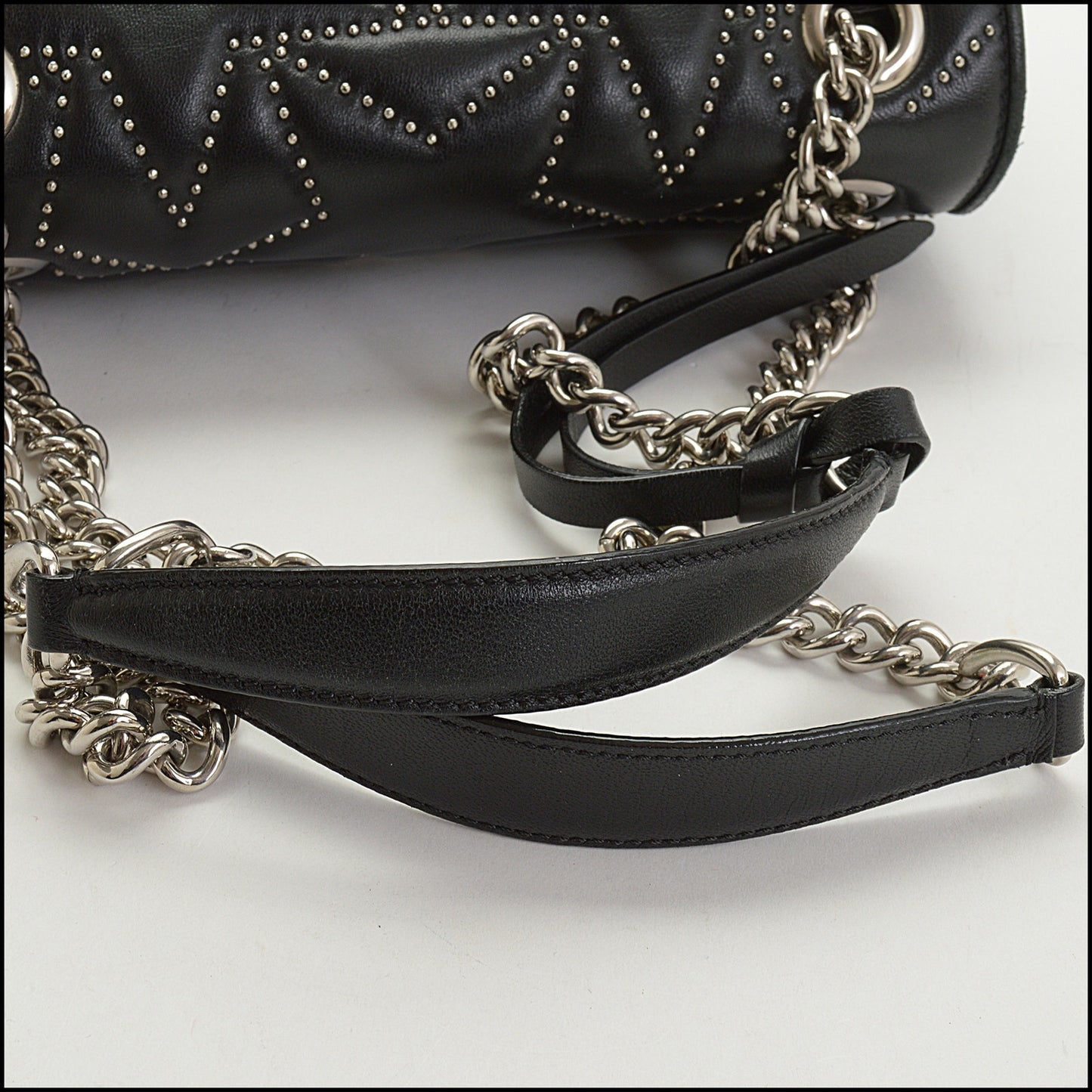 RDC14981 JIMMY CHOO Black Leather Star Studded Helia Bag