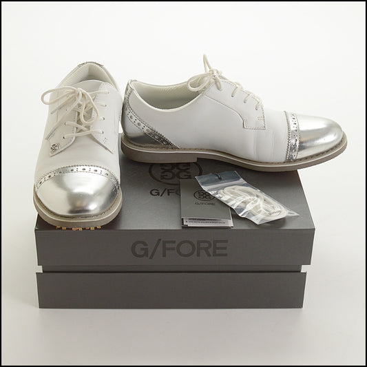RDC15708 G/FORE White/Silver Cap Toe Gallivanter Golf Shoes Size 8