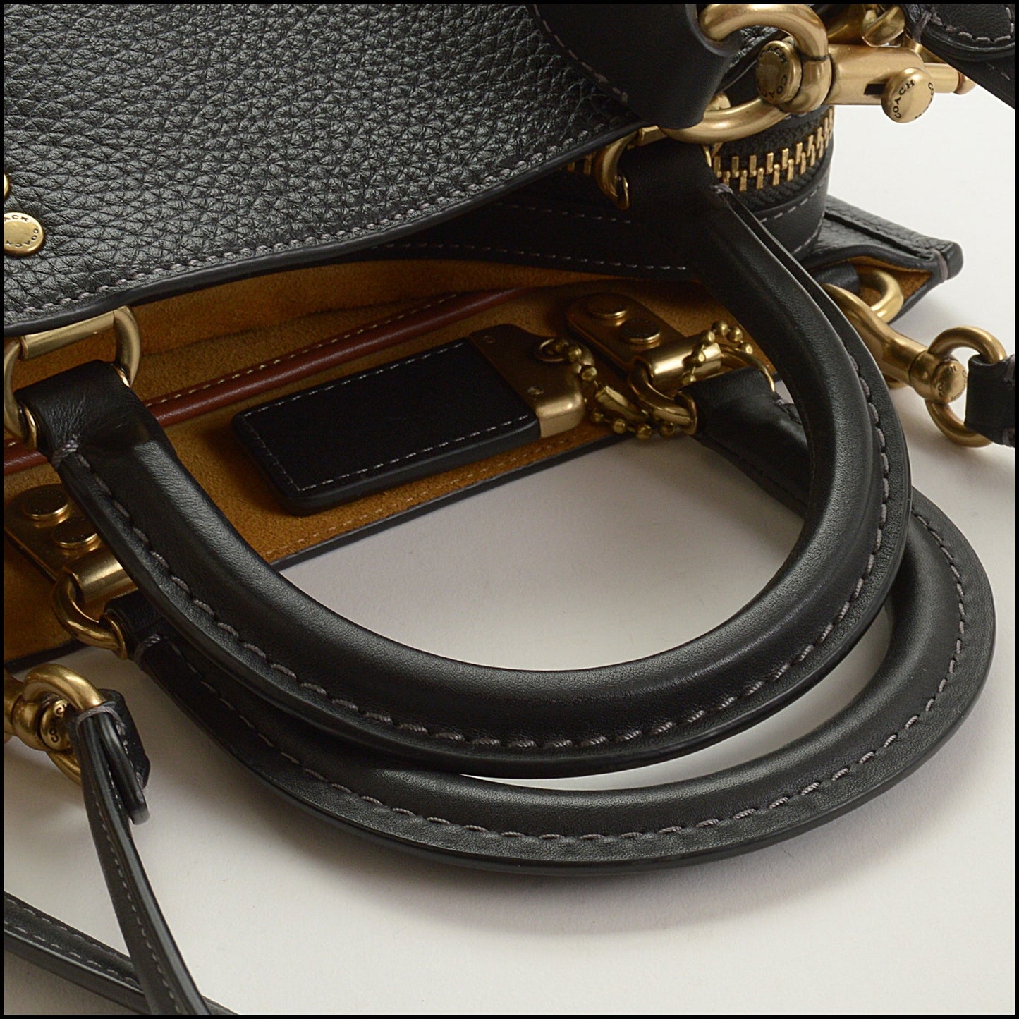 RDC15517 COACH Black Pebbled Leather Rogue 25 Bag