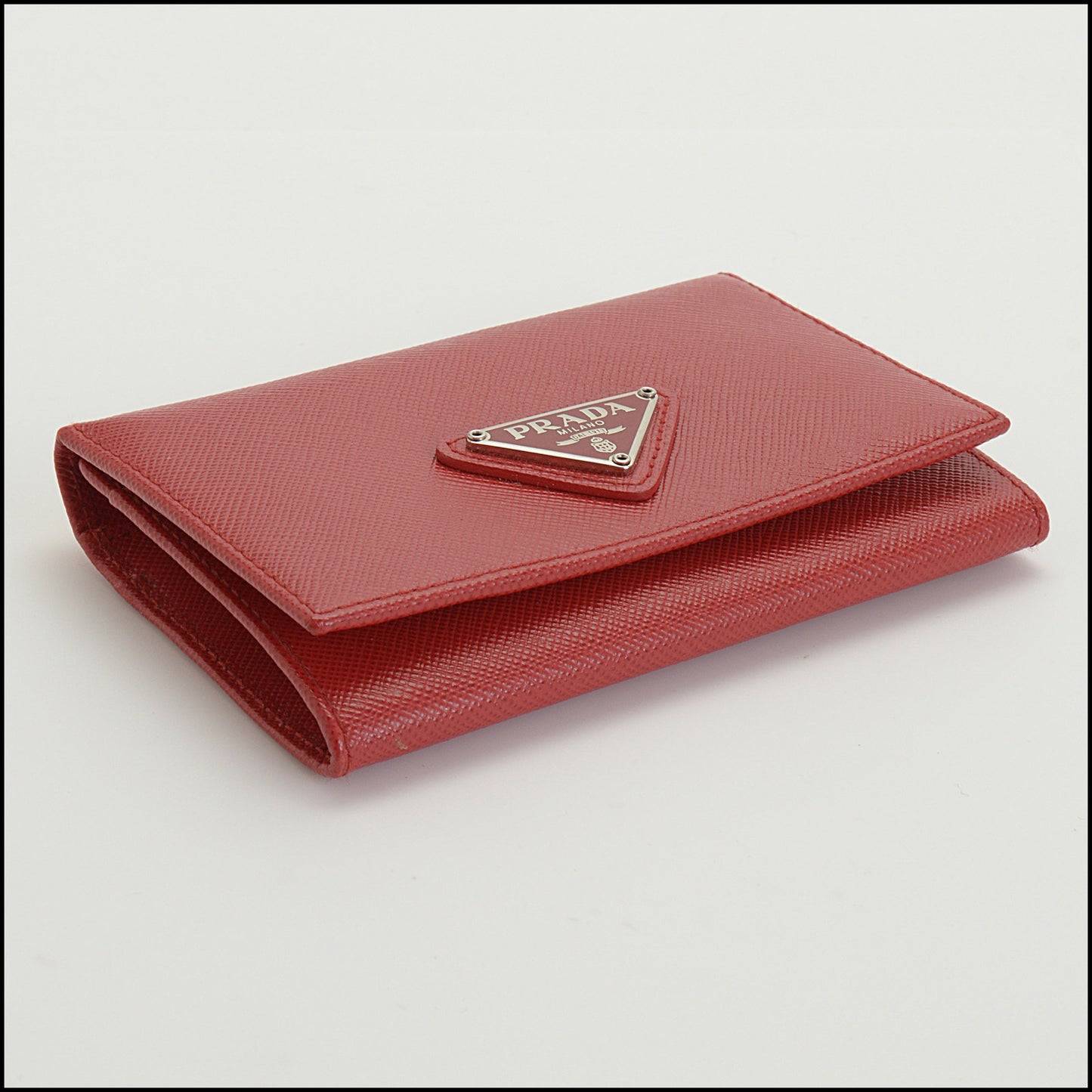 RDC14758 PRADA Red Saffiano Leather Porta Carte Credito Wallet