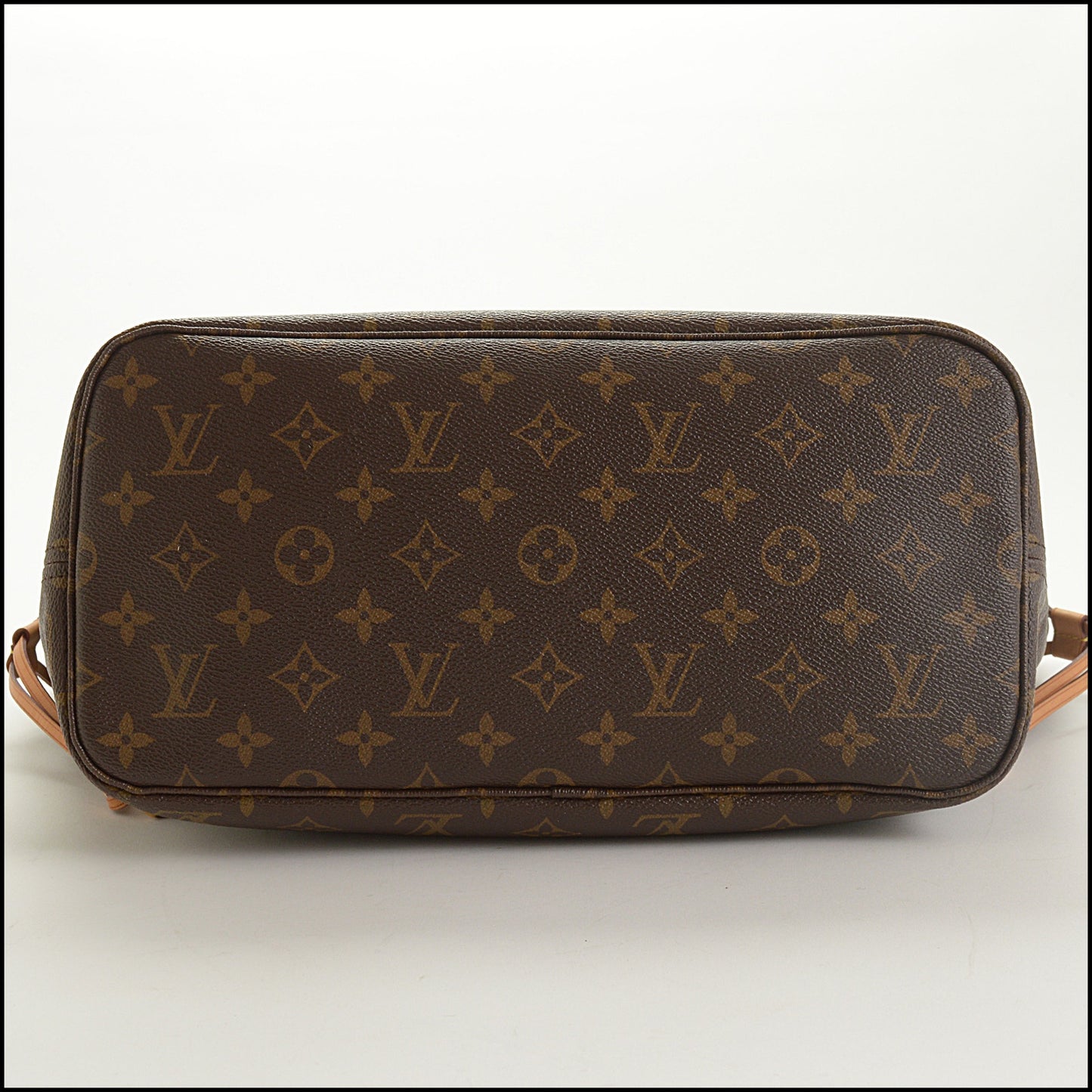 RDC15400 LOUIS VUITTON '14 Brown Monogram Canvas Mimosa Yellow Neverfull MM Tote with Pouch