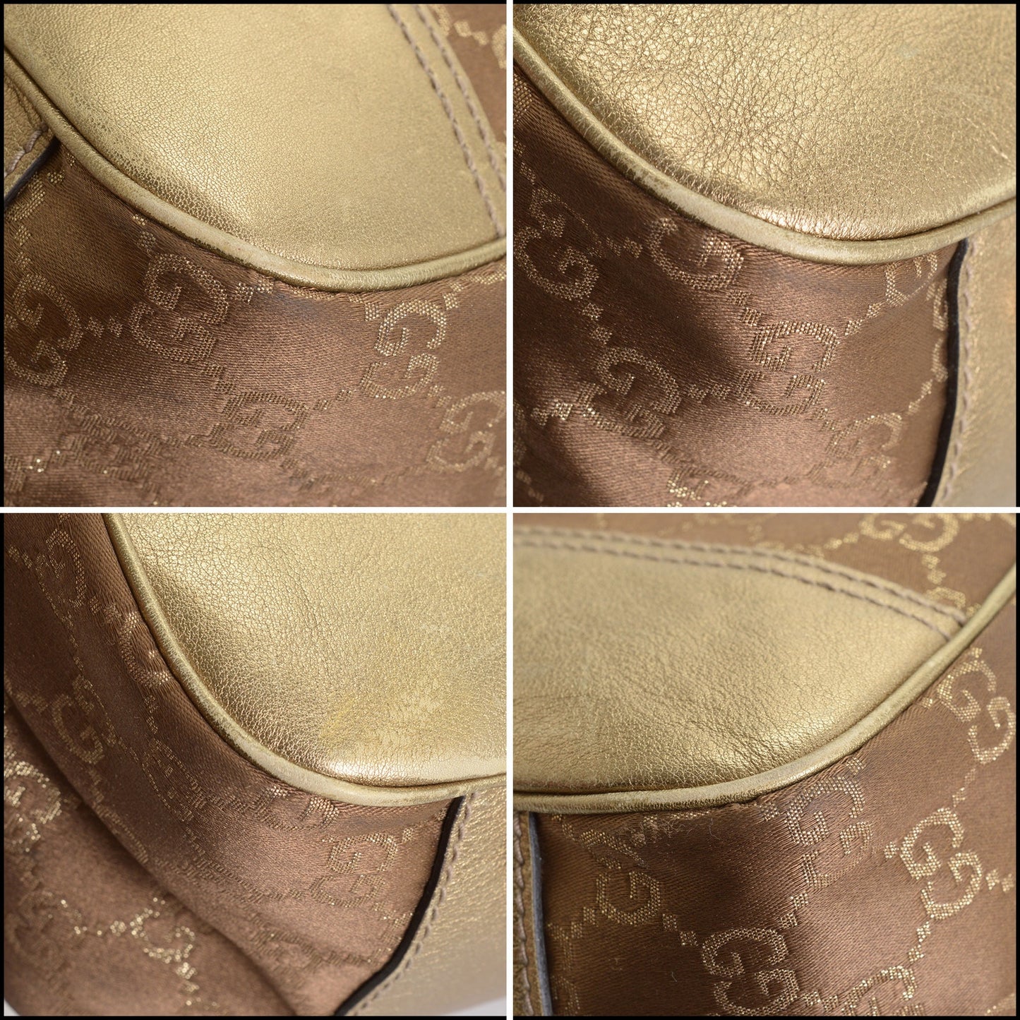 RDC14153 Authentic GUCCI GG Canvas Brown/Gold Princy Tote Bag