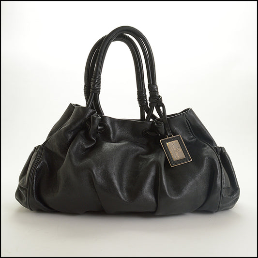 RDC15409 GIORGIO ARMANI Vintage Black Leather Purse