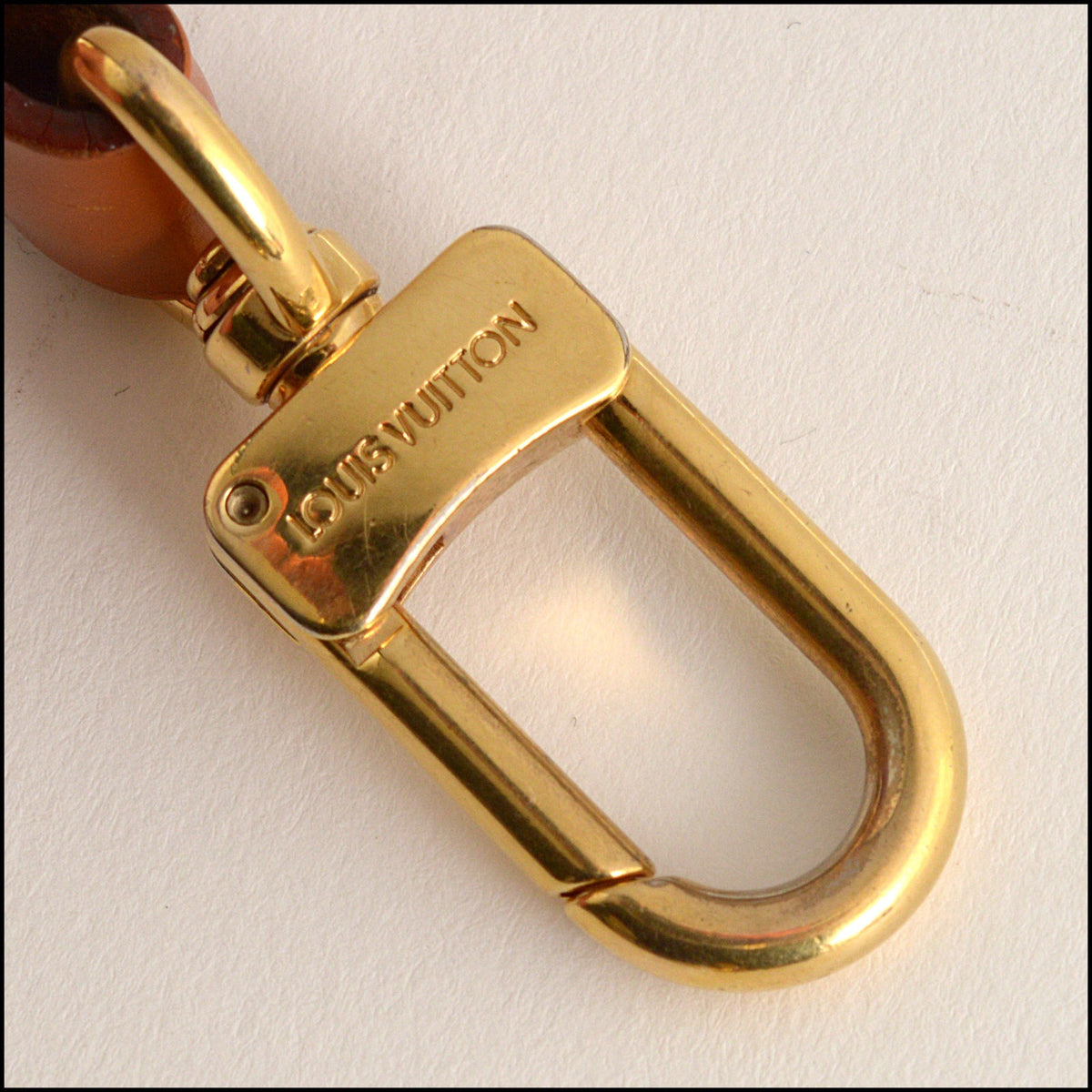 RDC15733 LOUIS VUITTON Cognac Leather Long Narrow Shoulder Strap