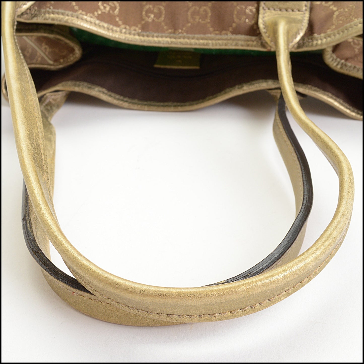 RDC14153 Authentic GUCCI GG Canvas Brown/Gold Princy Tote Bag