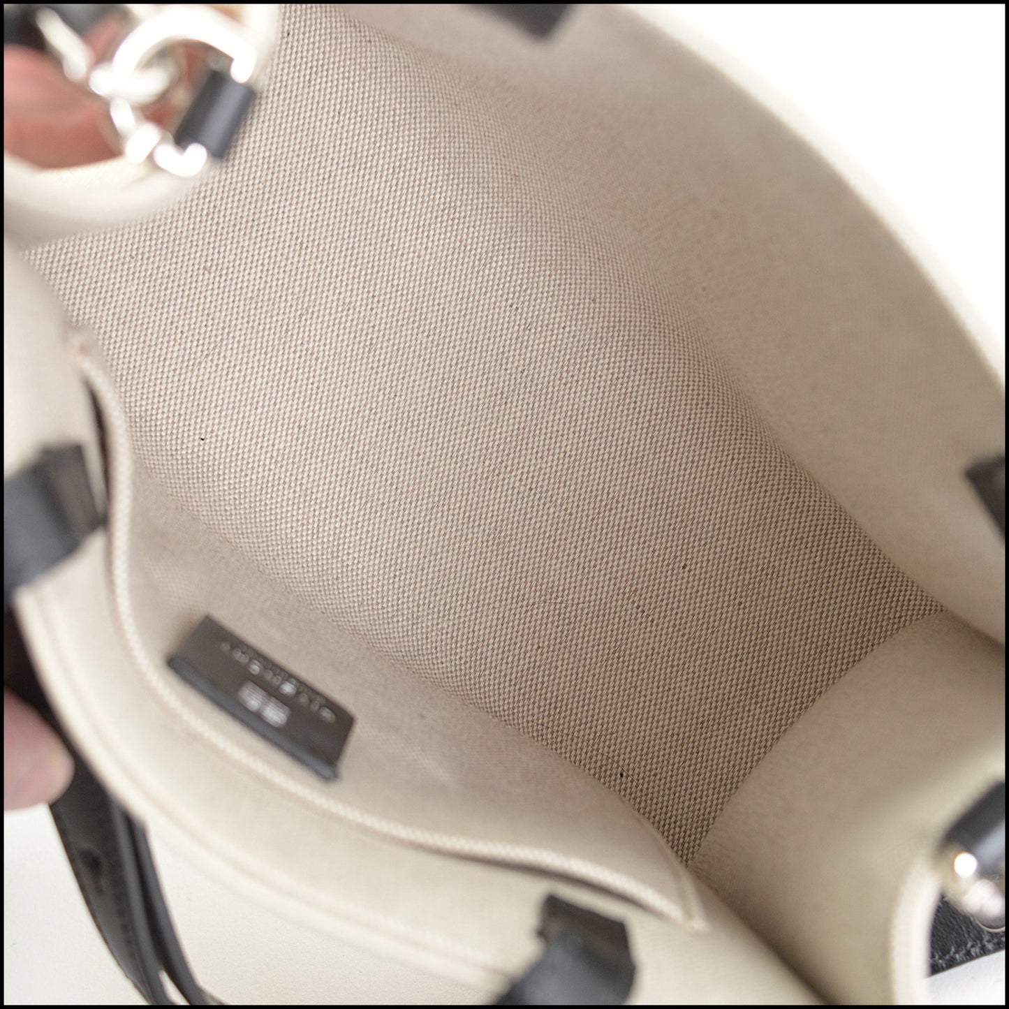 RDC14613 GIVENCHY Beige/Black Canvas/Leather Mini G Shopping Tote