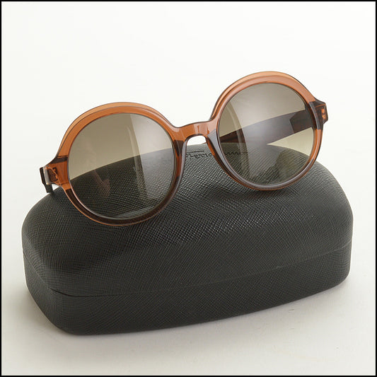 RDC15270 FERRAGAMO Brown Tortoiseshell Round Glasses