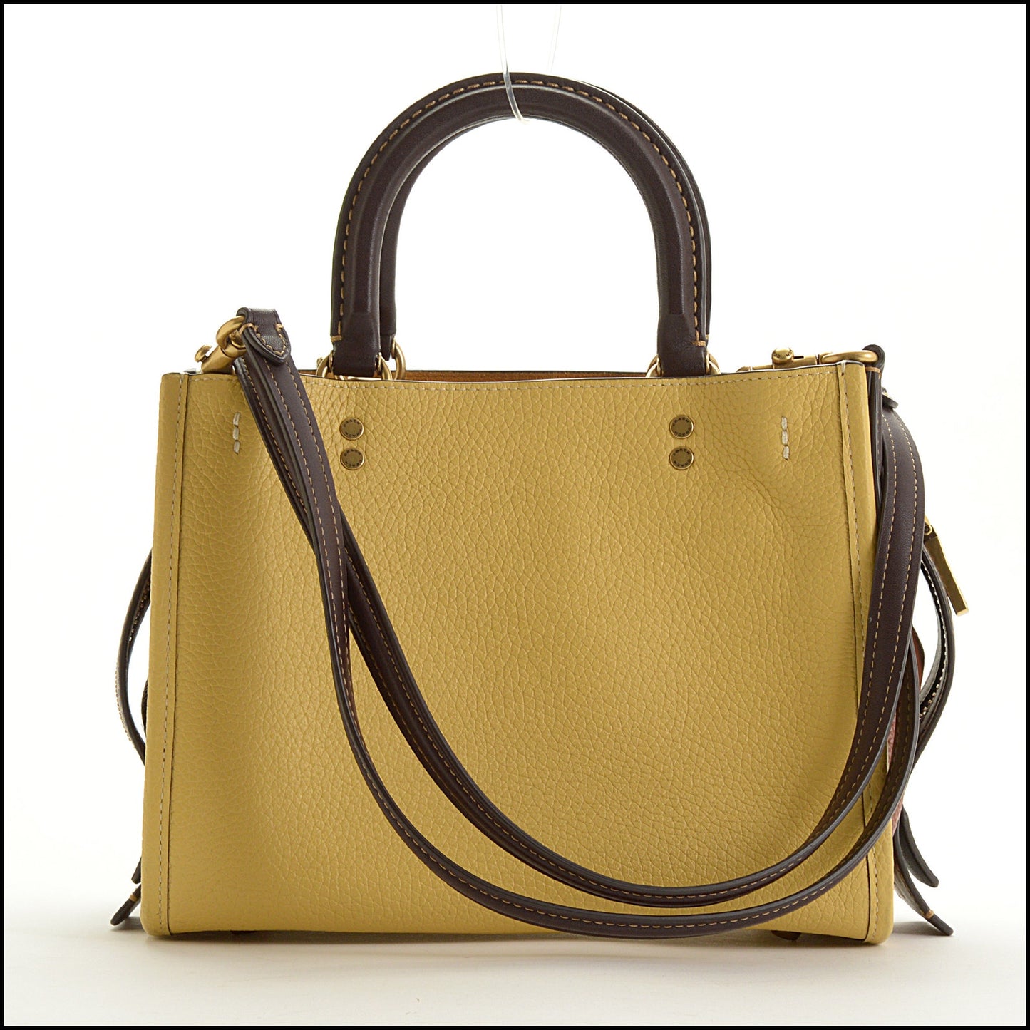 RDC15489 COACH Colorblock Brown/Yellow/Amber Glovetanned Pebbled and Regenerative Leather Rogue