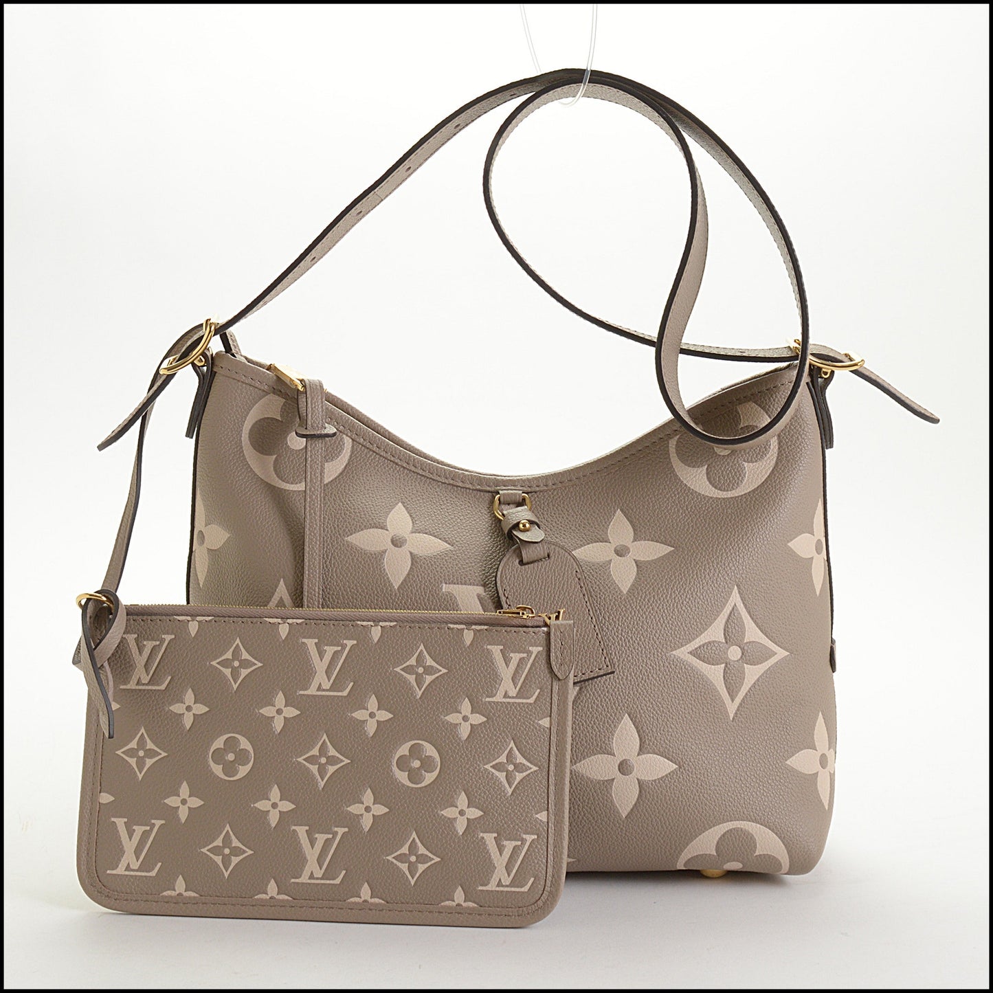 RDC14907 LOUIS VUITTON Bicolor Grey/Beige Monogram Empreinte Carryall PM