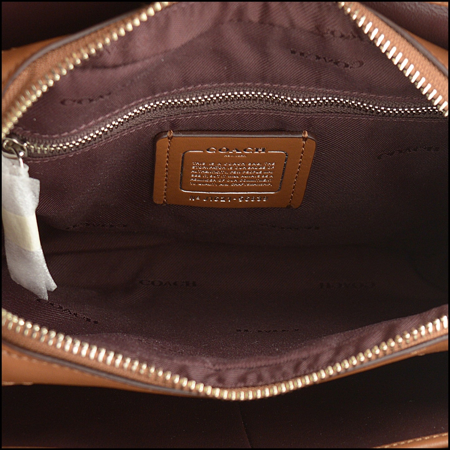 RDC15490 COACH Saddle Brown Pebbled Leather Brooklyn 28 Carryall