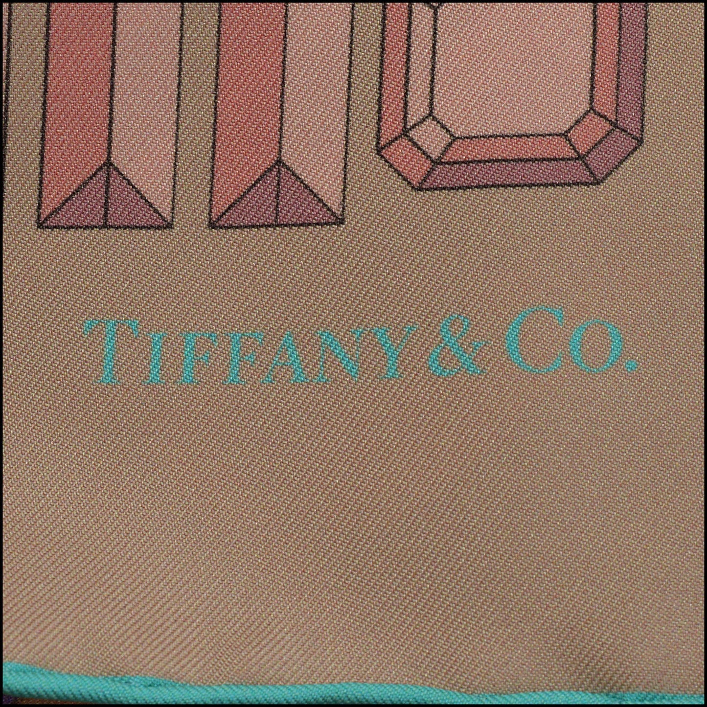 RDC15218 TIFFANY AND CO. Lilac Gem Border Silk Scarf 90cm