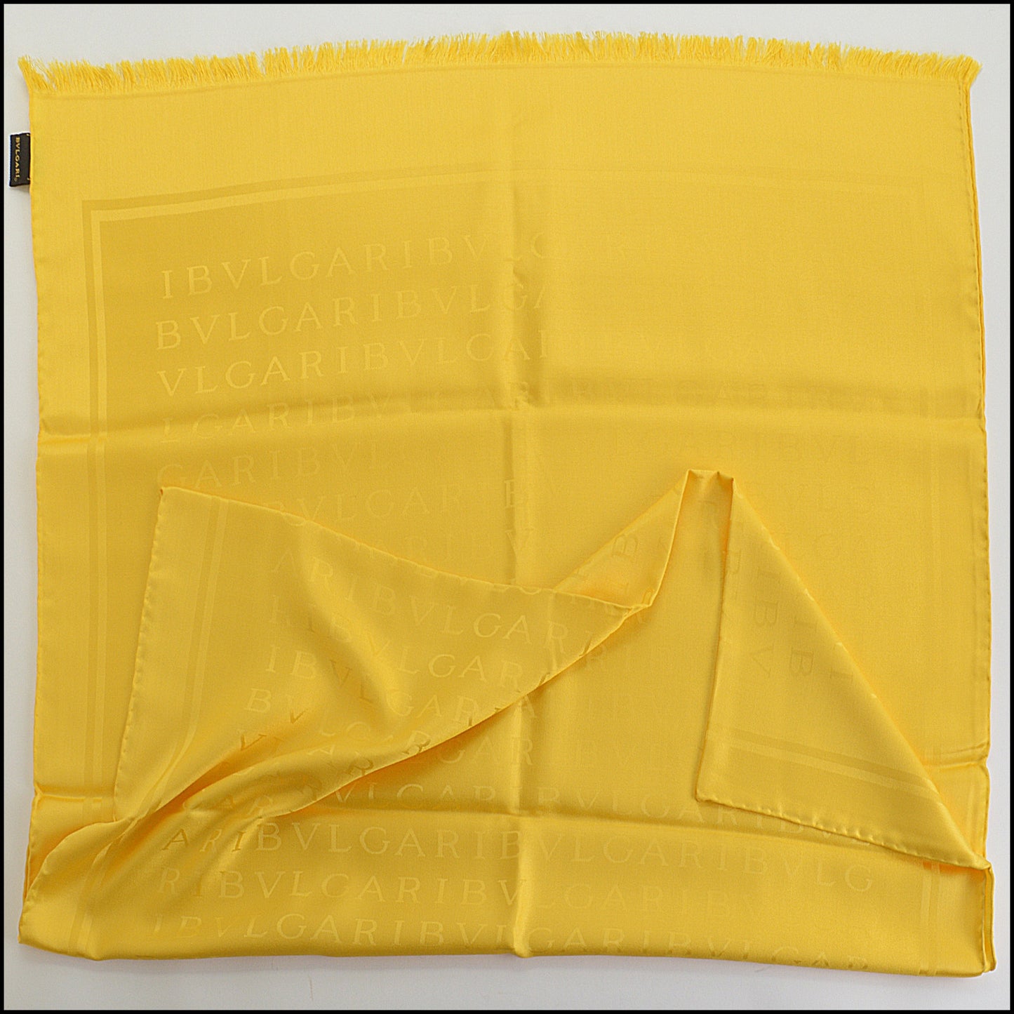 RDC14303 Authentic BVLGARI Yellow 100% Silk Stole