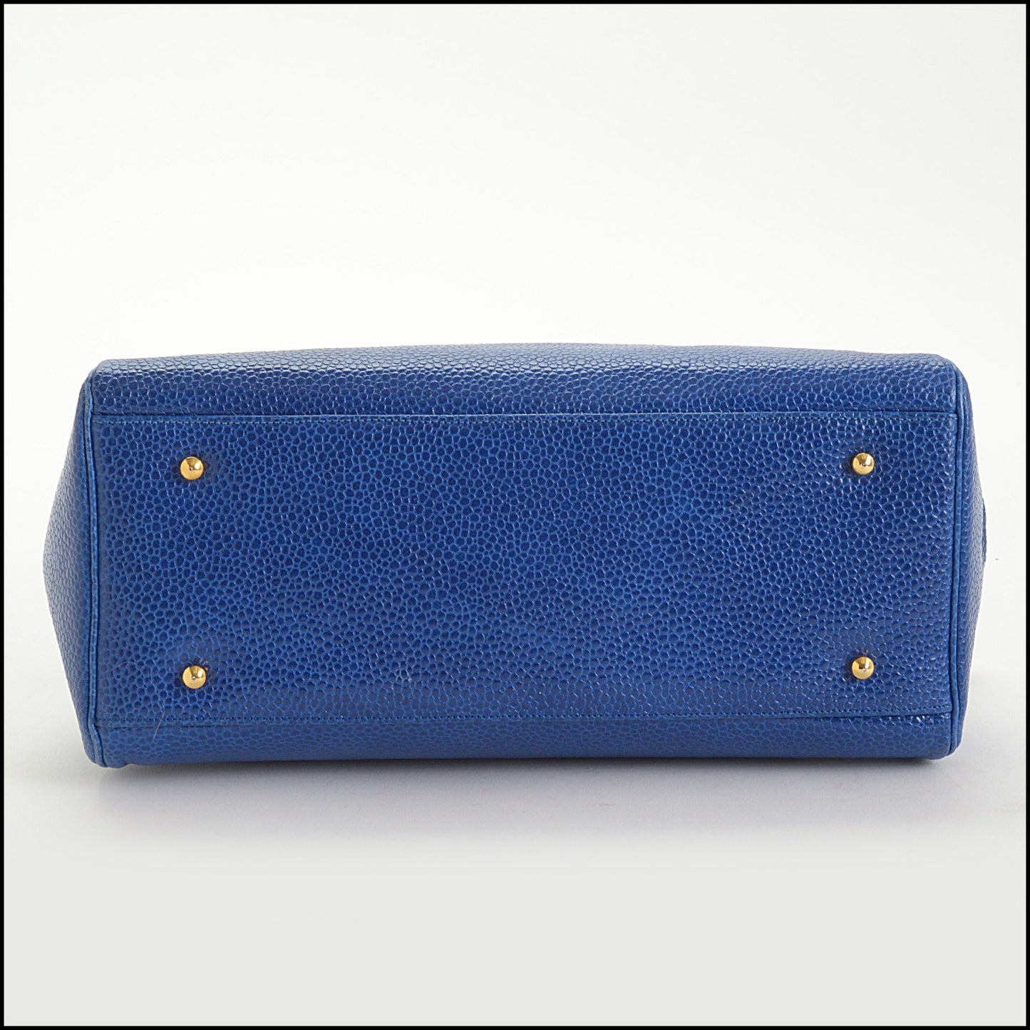 RDC14691 JUDITH LEIBER Blue Caviar Leather Mini Bowler Bag