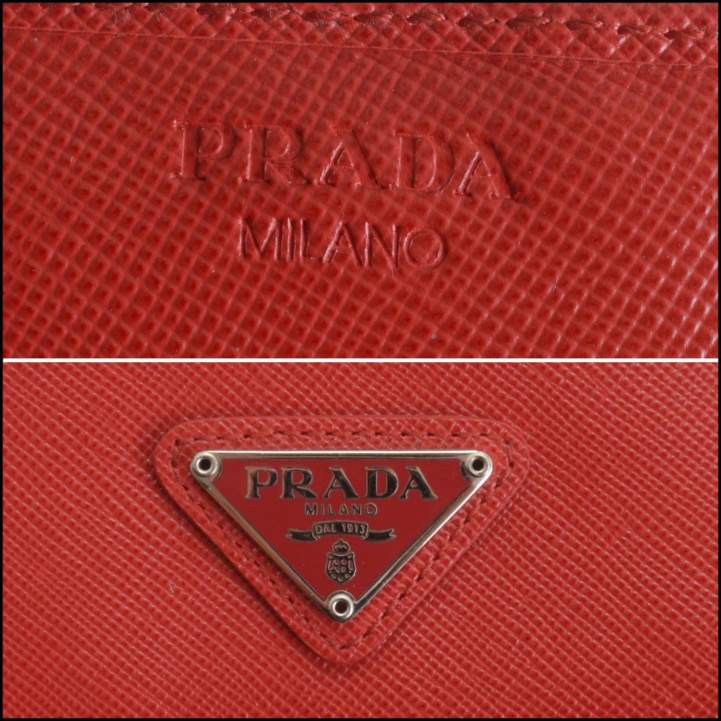 RDC14758 PRADA Red Saffiano Leather Porta Carte Credito Wallet
