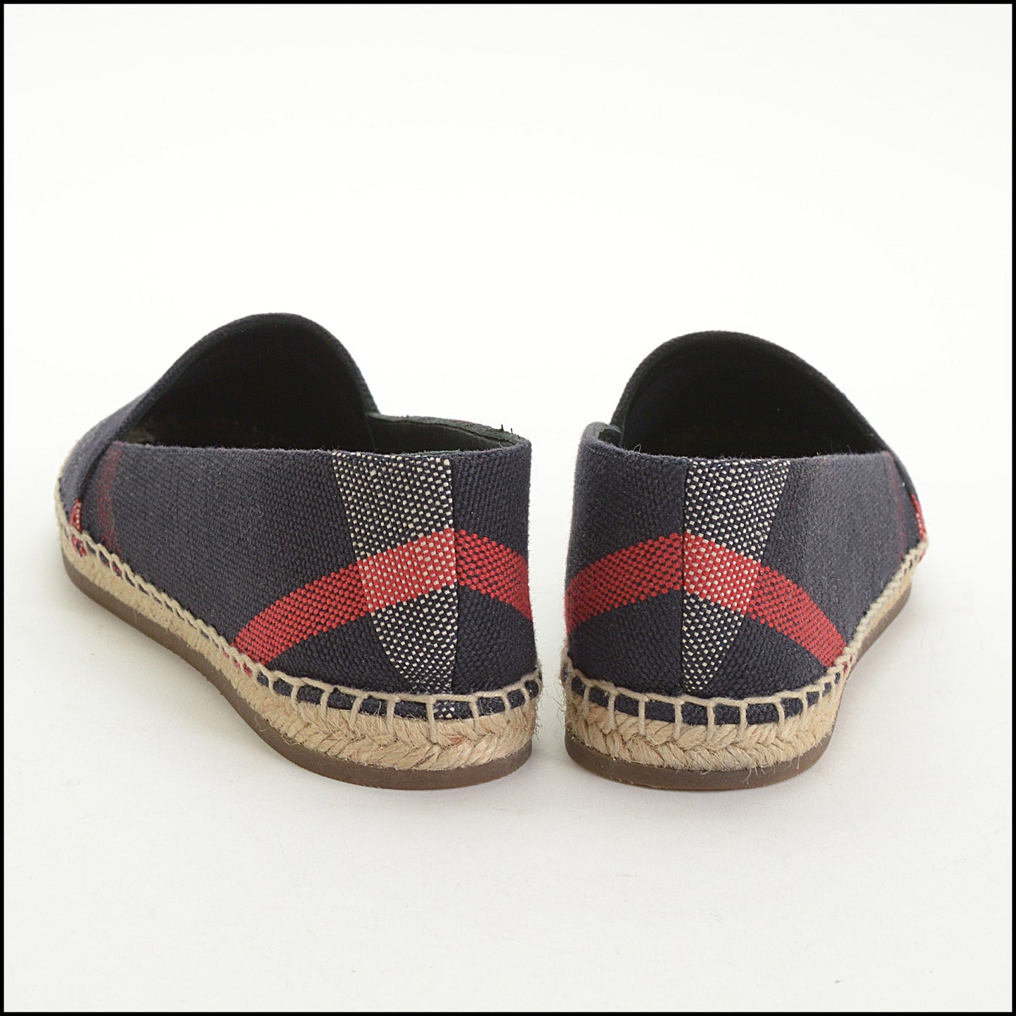 RDC14906 BURBERRY Navy Check Espradrille Flats size 37