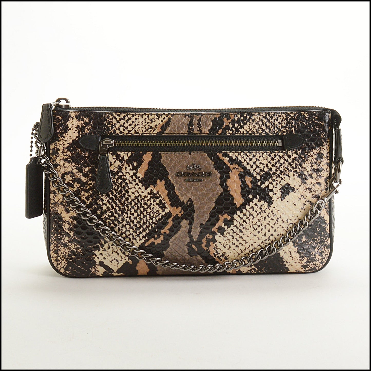 RDC15280 COACH Multicolor Snake Embossed Nolita 19 Chain Bag
