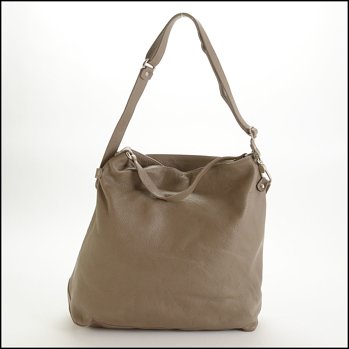 RDC15651 VERSACE COLLECTION Taupe Leather Bucket Crossbody/Hobo Bag