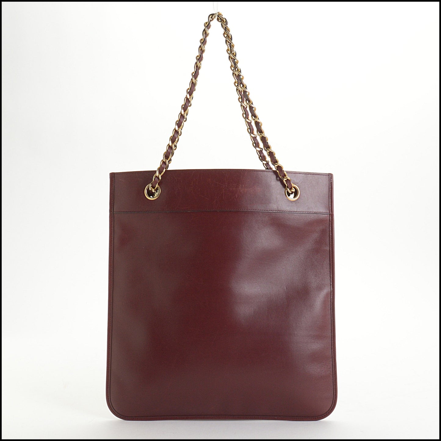 RDC14844 CHANEL Vintage Burgundy Chain Flat Tote