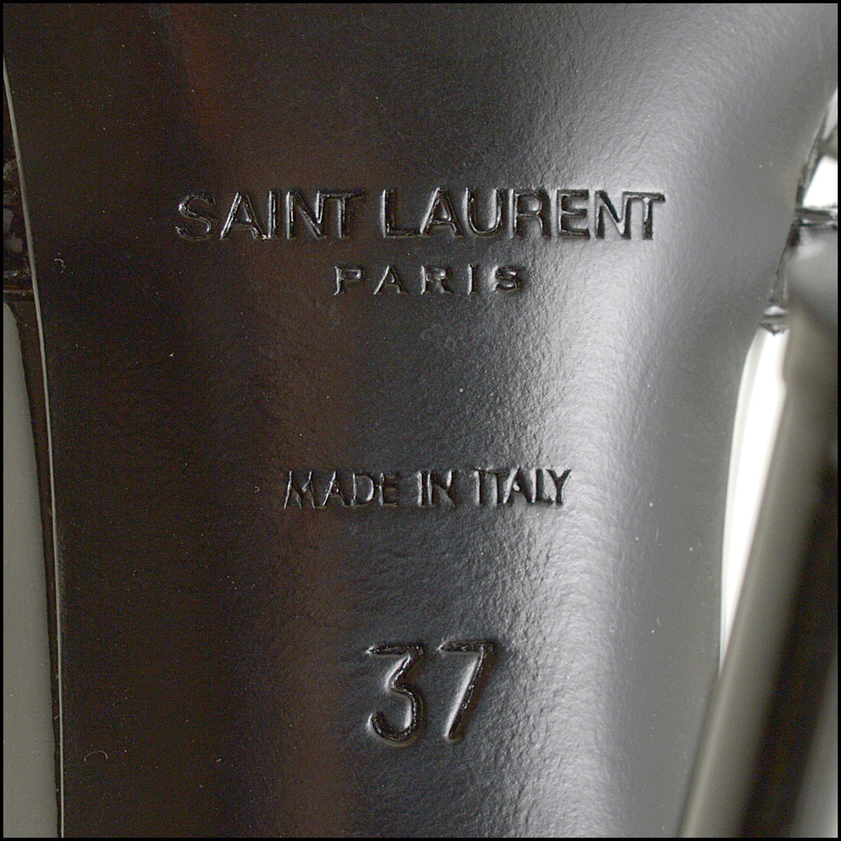 RDC15705 SAINT LAURENT YSL Black Cassandre 100 Heels Size 37