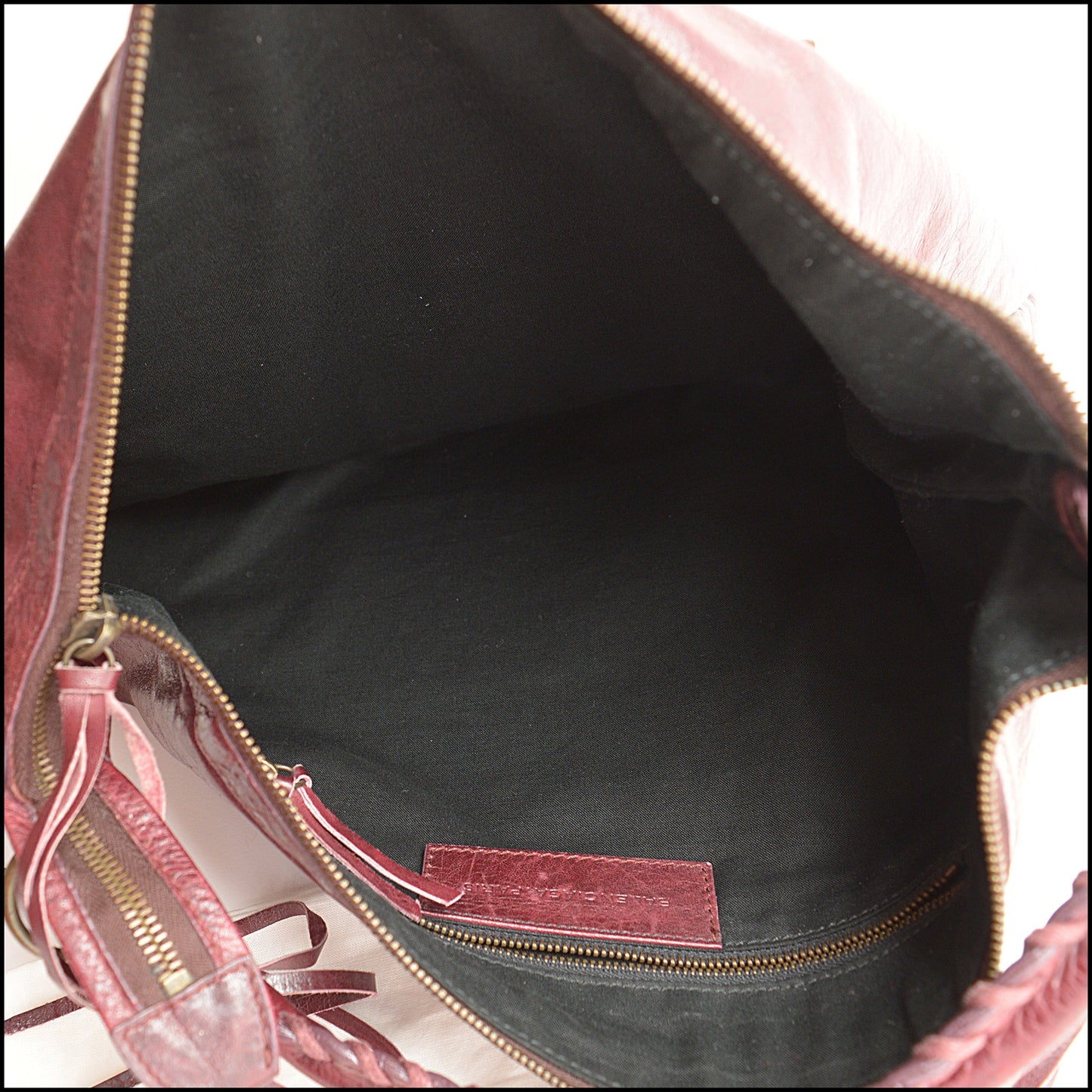RDC14135 Authentic BALENCIAGA Vintage '05 Bordeaux Chevre Leather Day Hobo Bag