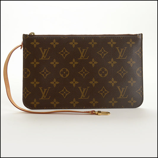 RDC15401 LOUIS VUITTON '09 Brown Monogram Canvas Neverfull Pouch