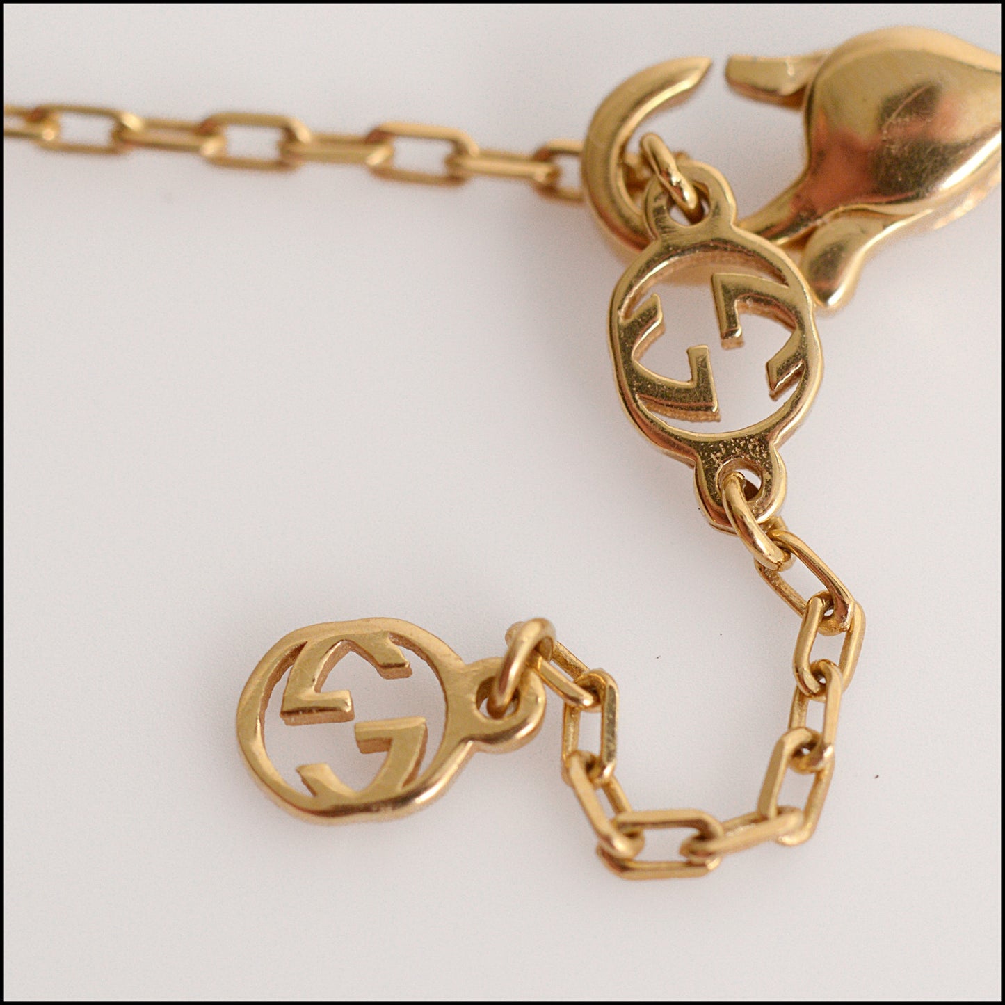 RDC15552 GUCCI 18k Gold Diamond Interlocking G Necklace