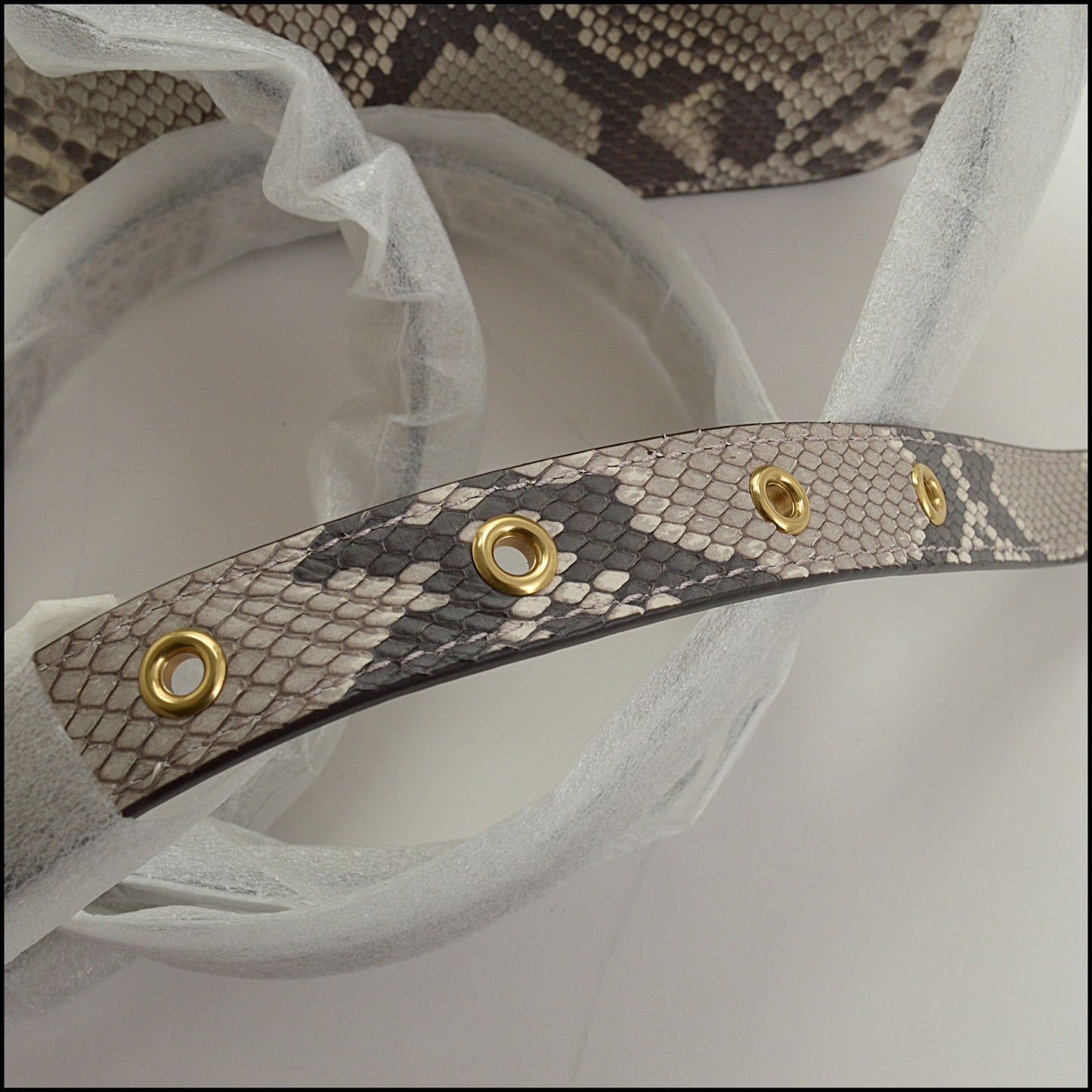 RDC15021 COACH Chalk Natual Python Idol Crossbody Chain Strap Bag