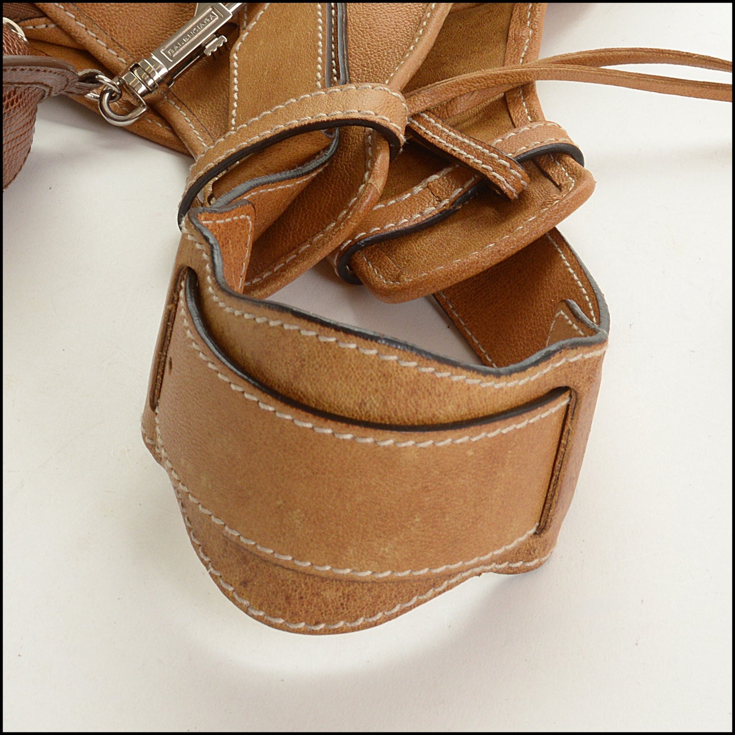 RDC15344 BALENCIAGA '04 Camelskin Aviator Helmet Bag with Lizard Planet Pouch