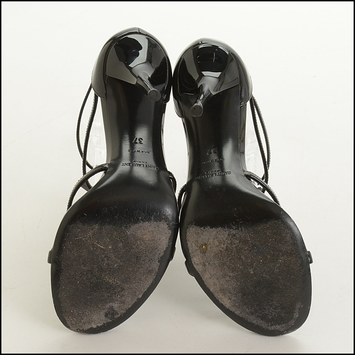 RDC15705 SAINT LAURENT YSL Black Cassandre 100 Heels Size 37