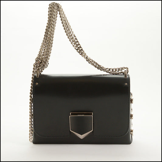 RDC15415 JIMMY CHOO Black Leather Lockett Bag