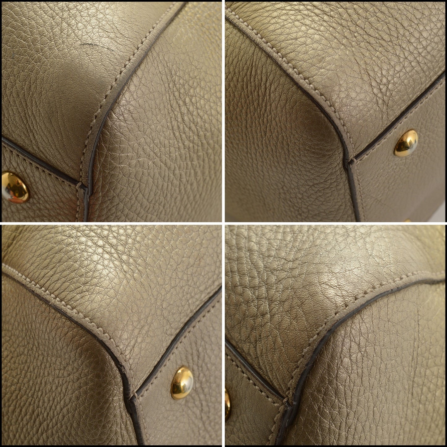 RDC15031 GUCCI Metallic Ombre Leather GG Soho Shoulder Bag