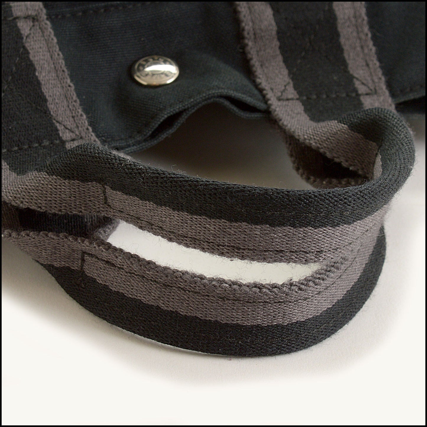 RDC15582 HERMES Black Canvas Fourre-Tout PM Mini Tote Bag