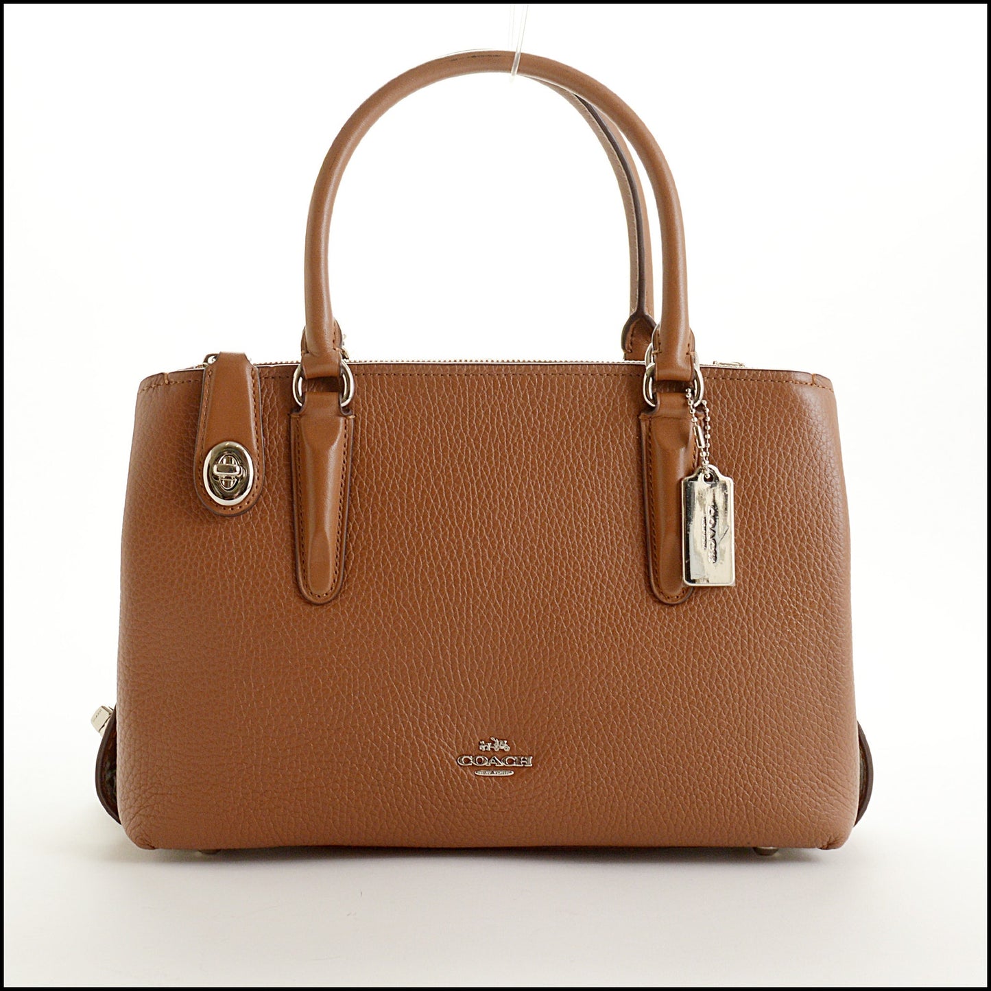 RDC15490 COACH Saddle Brown Pebbled Leather Brooklyn 28 Carryall